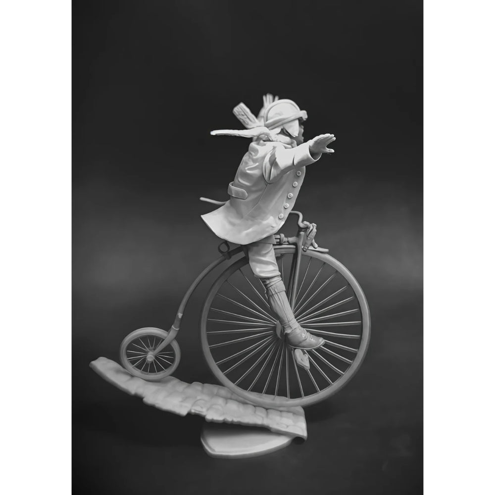 54mm WWII German Pilot on Motorcycle, Resin Model Figure Kit, Unassembled and Unpainted
