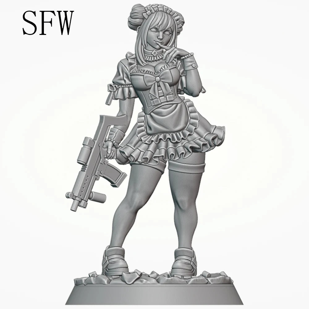 1/24 Maid Soldier, Resin Model Figure Kit, Unassembled and Unpainted