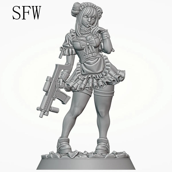 1/24 Maid Soldier, Resin Model Figure Kit, Unassembled and Unpainted