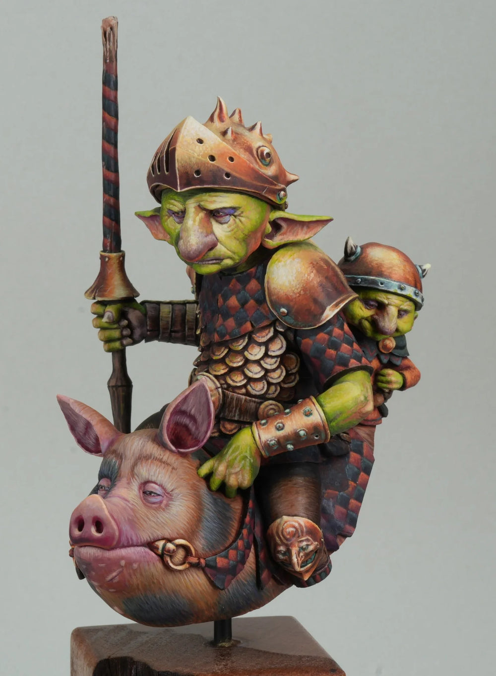 1/12 Orc Warlord on Armored Boar, Resin Model Bust Kit, Fantasy Theme, Unassembled and Unpainted