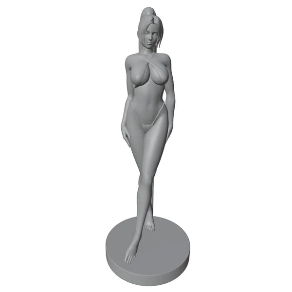 1/24 Pin-up Surfer with Surfboard, Resin Model Figure Kit, Unassembled and Unpainted