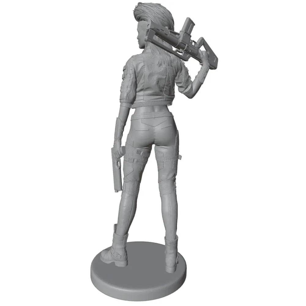 1/24 Female Tactical Soldier with Rifle, Resin Model Figure Kit, Sci-Fi Theme, Unassembled and Unpainted