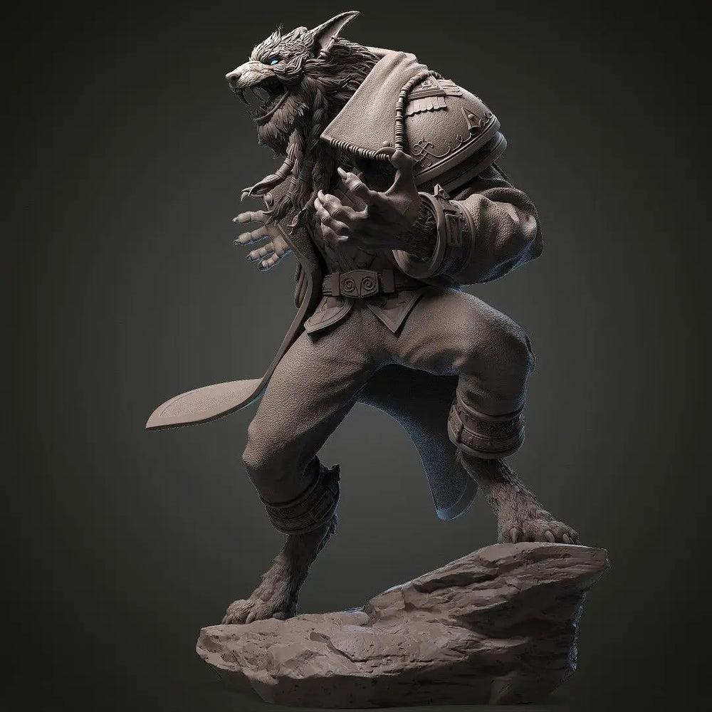 240mm Werewolf Leader, Resin Model Creature Kit, Fantasy Theme, Unassembled and Unpainted