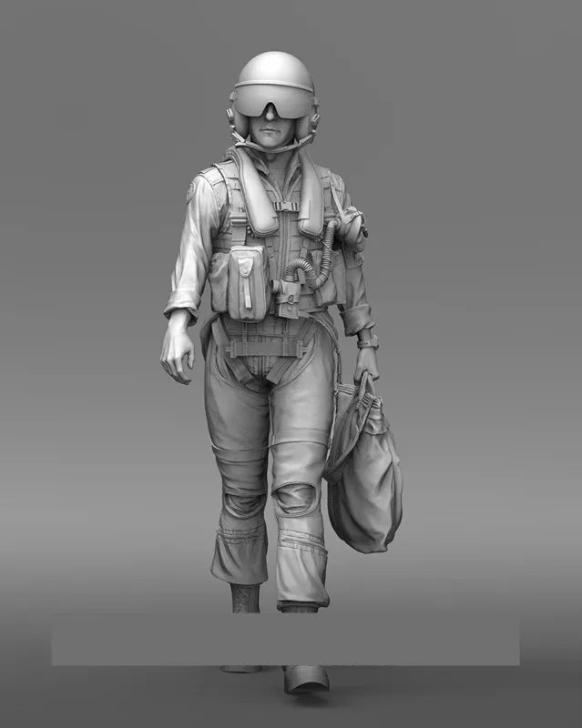 1/16 Modern Soldier Walking in Tactical Gear, Resin Model Figure Kit, Unassembled and Unpainted