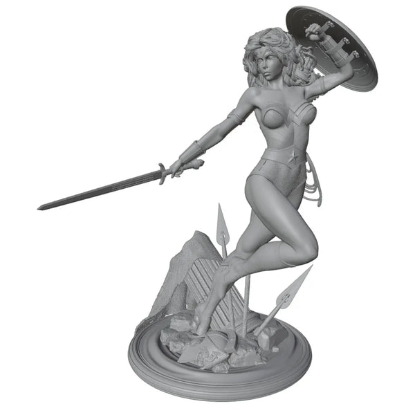 1/24 Greco-Roman Warrior Queen with Crown, Resin Model Figure Kit, Fantasy Theme, Unassembled and Unpainted