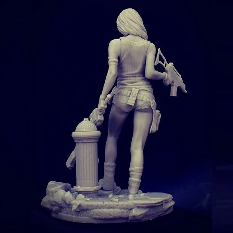 1/24 Female Warrior Soldier, Resin Model Figure Kit, Unassembled and Unpainted