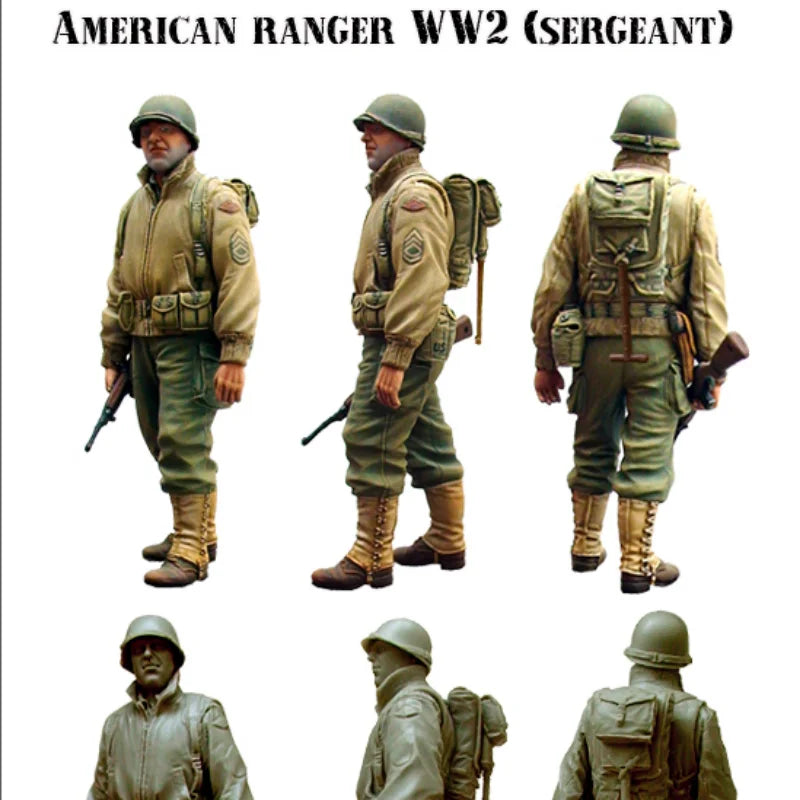 1/35 WWII American Ranger Sergeant, Resin Model Figure Kit, Unassembled and Unpainted