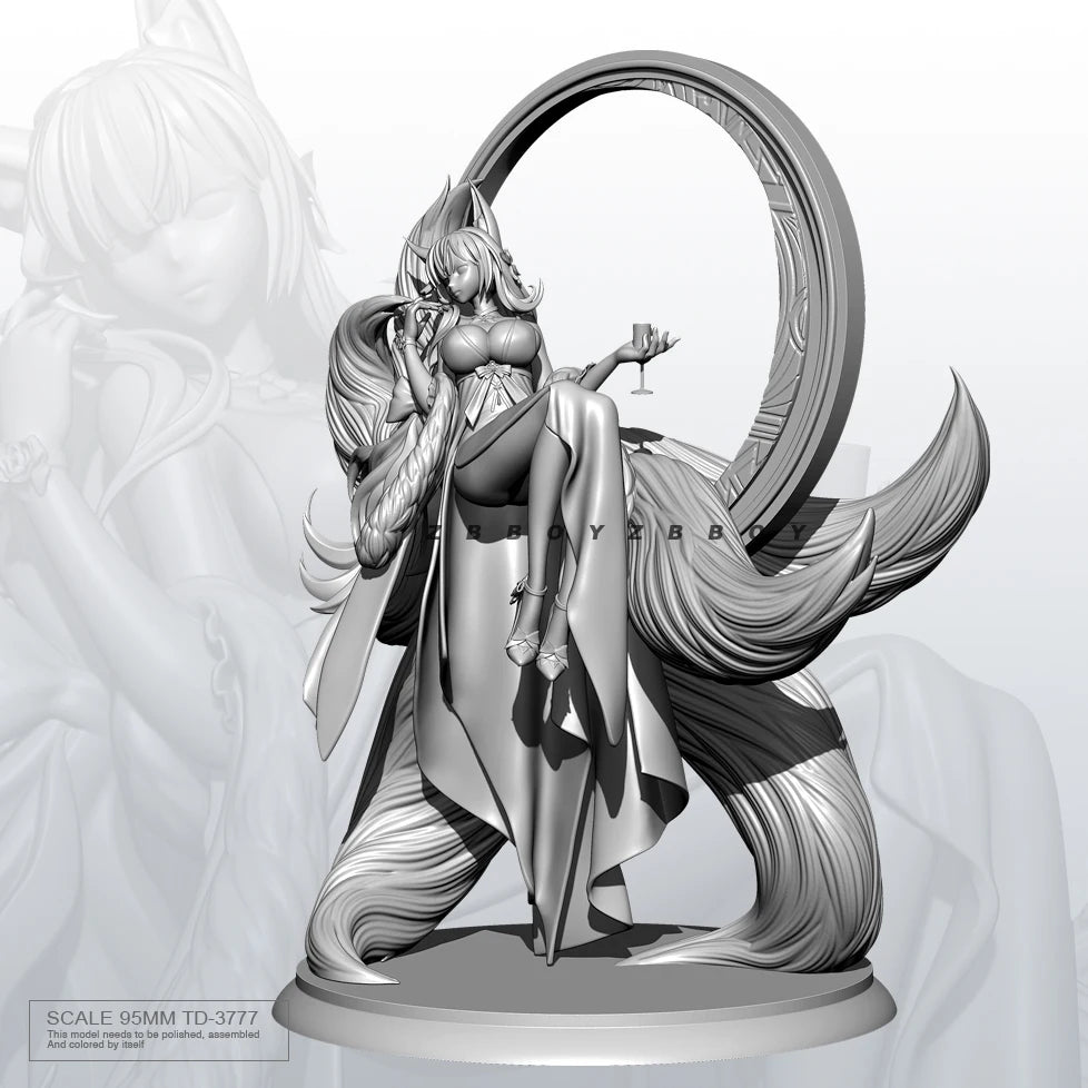 95mm Winged Warrior Sorceress, Resin Model Figure Kit, Fantasy Theme, Unassembled and Unpainted