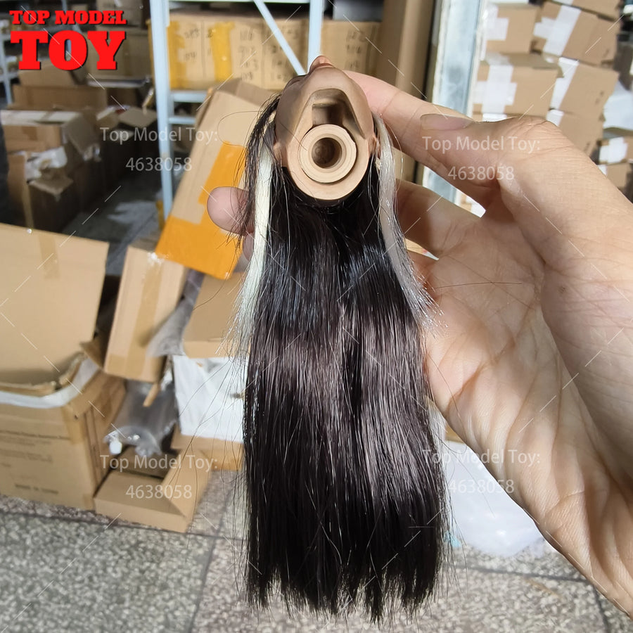 1/6 Yangguo Louis Koo Head Sculpt Chinese Ancient Long Hair Head Carving Model Fit 12'' Male Soldier Action Figure Body Dolls