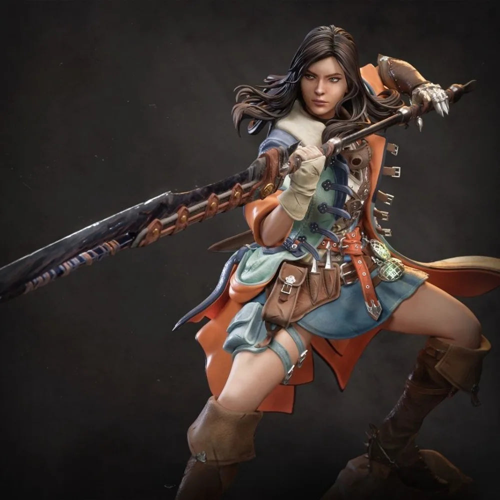 260mm Female Hunter Warrior, Resin Model Figure Kit, Fantasy Theme, Unassembled and Unpainted