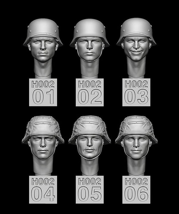 1/35 WWI German Soldier Heads, 6 Figures, Resin Model Figure Kit, Unassembled and Unpainted