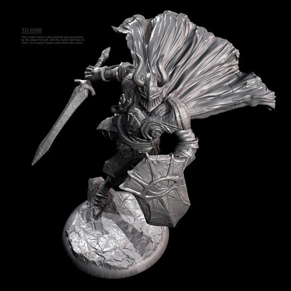 75mm Female Warrior with Flowing Hair and Ornate Armor, Resin Model Figure Kit, Fantasy Theme, Unassembled and Unpainted