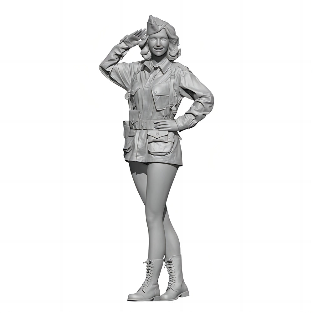 1/24 Modern Soviet Female Soldier with Pistol, Resin Model Figure Kit, Unassembled and Unpainted