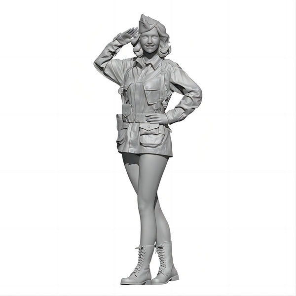 1/24 Modern Soviet Female Soldier with Pistol, Resin Model Figure Kit, Unassembled and Unpainted