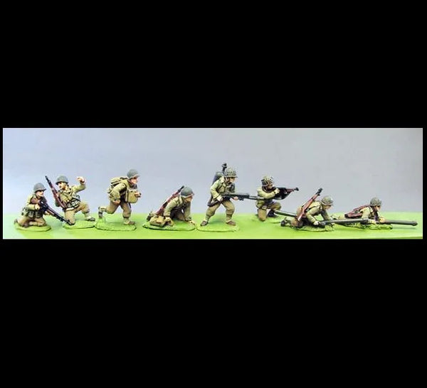 1/72 WWII Allied US Infantry, 7 Figures, Resin Model Figure Kit, Unassembled and Unpainted