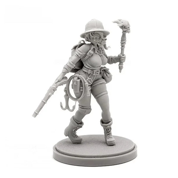 38mm Torch Bearer Girl, Resin Model Figure Kit, Fantasy Theme, Unassembled and Unpainted
