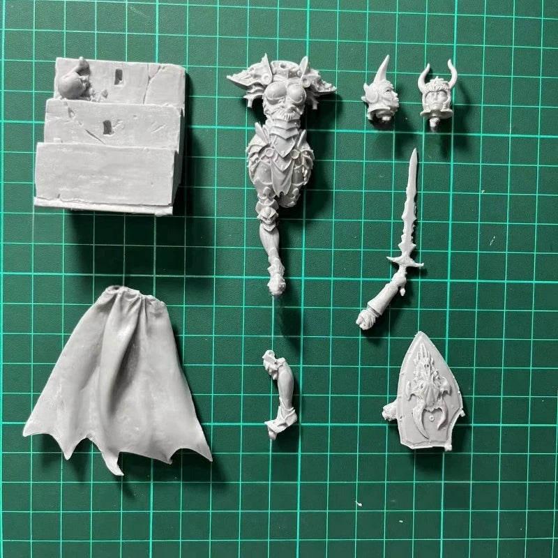 75mm Dark Fantasy Horned Warrior, Resin Model Figure Kit, Fantasy Theme, Unassembled and Unpainted