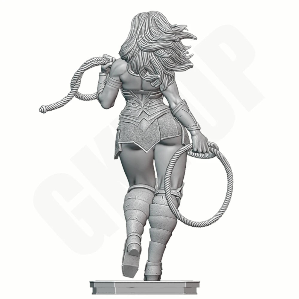 1/24 Demon Warrior with Horns and Whips, Resin Model Figure Kit, Fantasy Theme, Unassembled and Unpainted