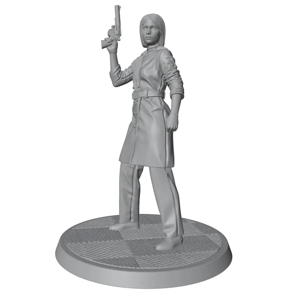 75mm Modern Female Tactical Operator with Raised Rifle, Resin Model Figure Kit, Unassembled and Unpainted