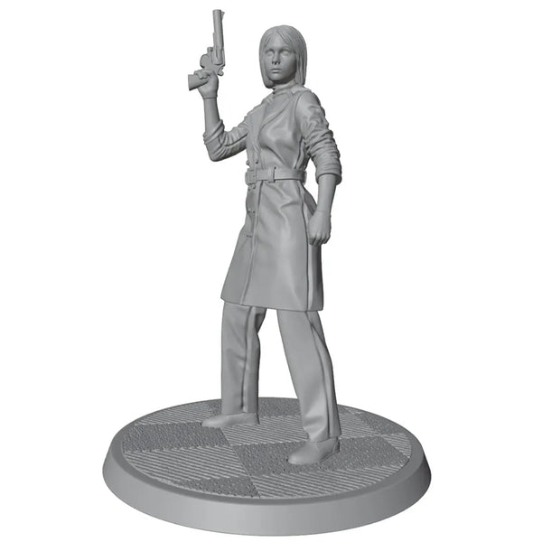 75mm Modern Female Tactical Operator with Raised Rifle, Resin Model Figure Kit, Unassembled and Unpainted