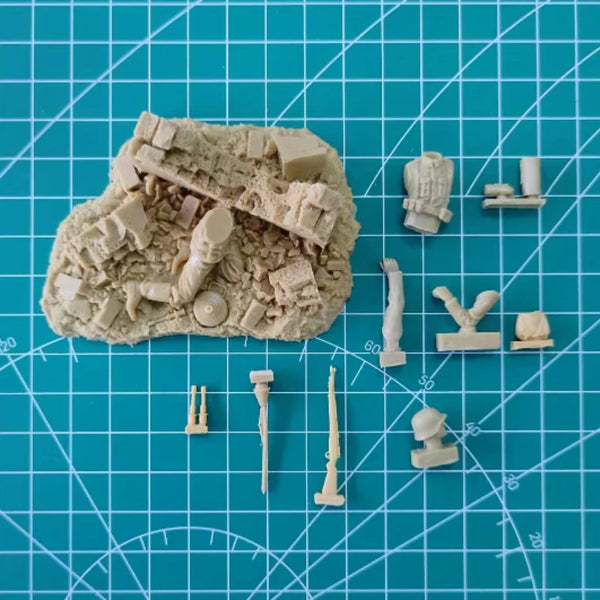 1/35 WWII German Panzerjaeger with Anti-Tank Base, Resin Model Figure Kit, Unassembled and Unpainted
