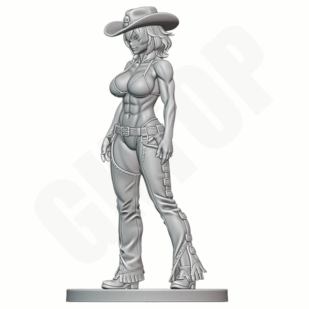 1/24 Muscular Western Gunslinger, Resin Model Figure Kit, Unassembled and Unpainted