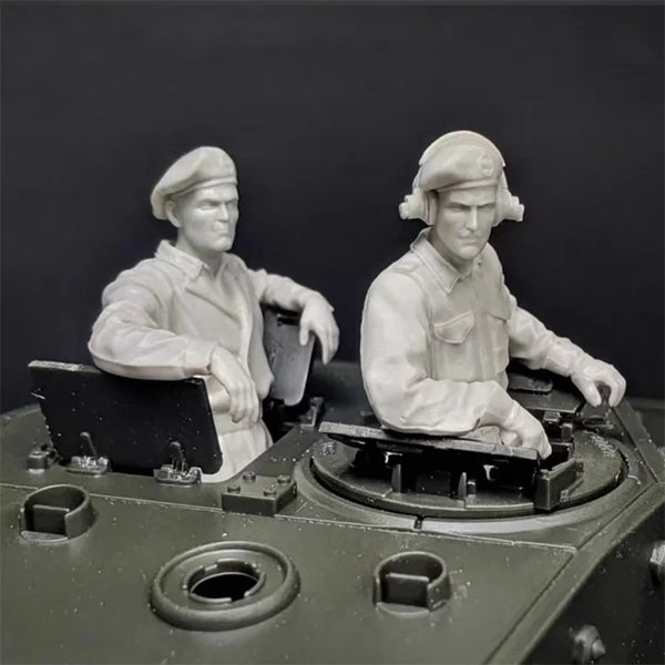 1/35 WWII Military Officer Busts, 2 Figures, Resin Model Bust Kit, Unassembled and Unpainted