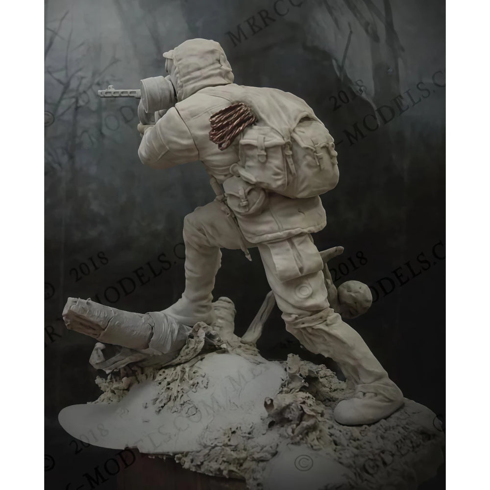 54mm Modern Soldier with Gas Mask, Resin Model Figure Kit, Unassembled and Unpainted