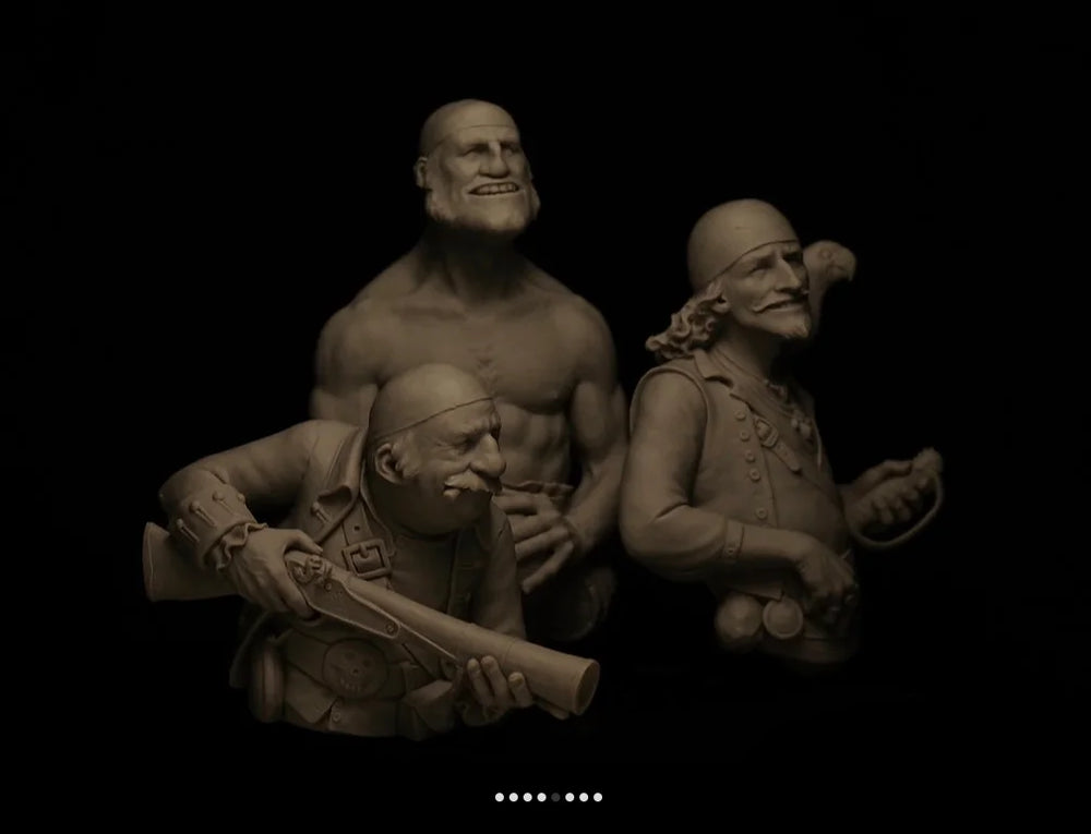 1/12 Male Character Busts, 4 Figures, Resin Model Bust Kit, Anime Theme, Unassembled and Unpainted