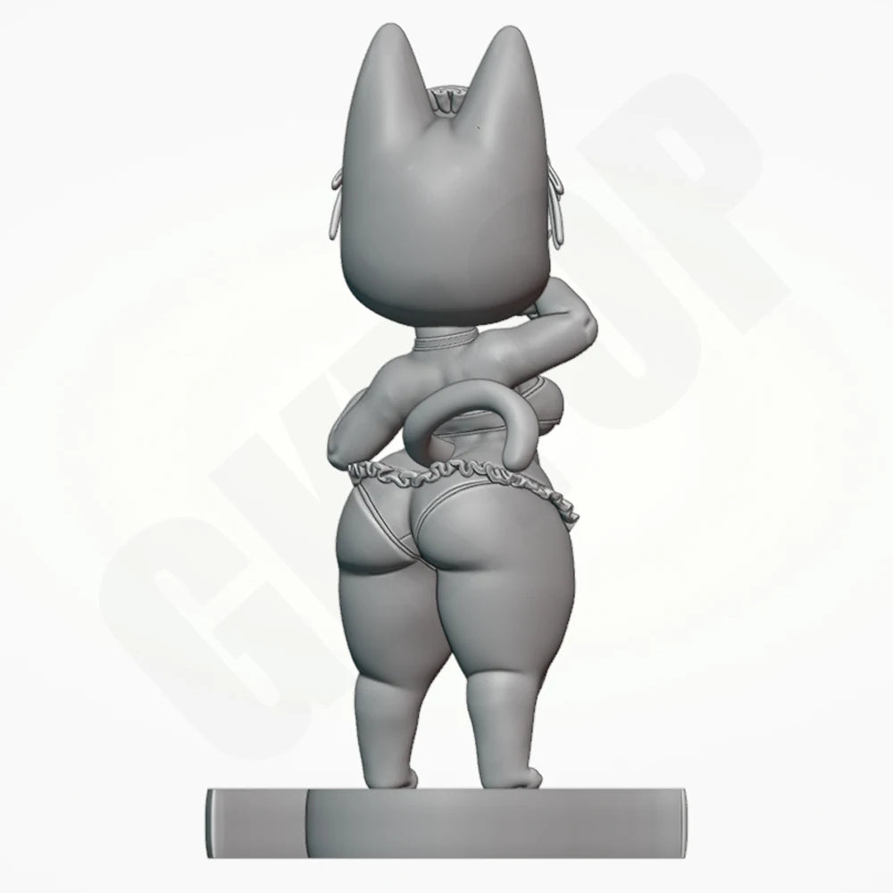 1/24 Catgirl with Chain Bikini, Resin Model Figure Kit, Anime Theme, Unassembled and Unpainted