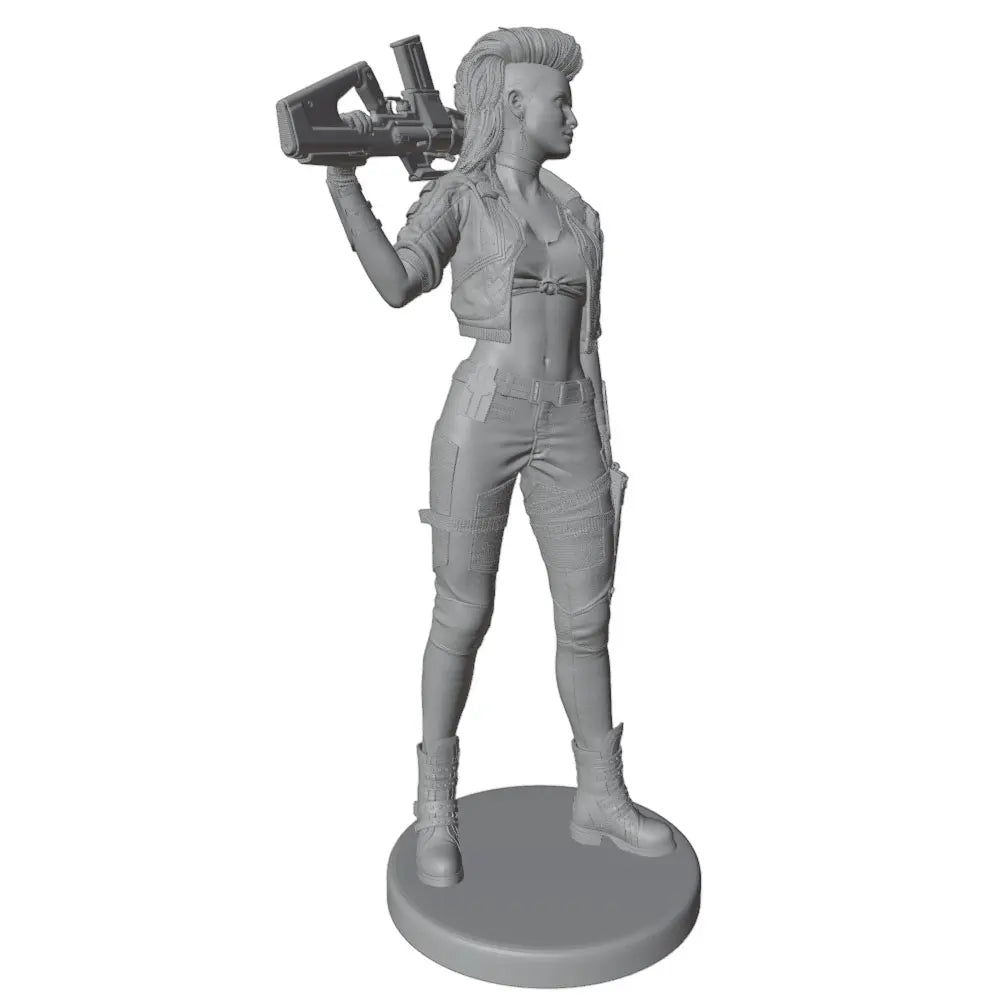 1/24 Female Tactical Soldier with Rifle, Resin Model Figure Kit, Sci-Fi Theme, Unassembled and Unpainted