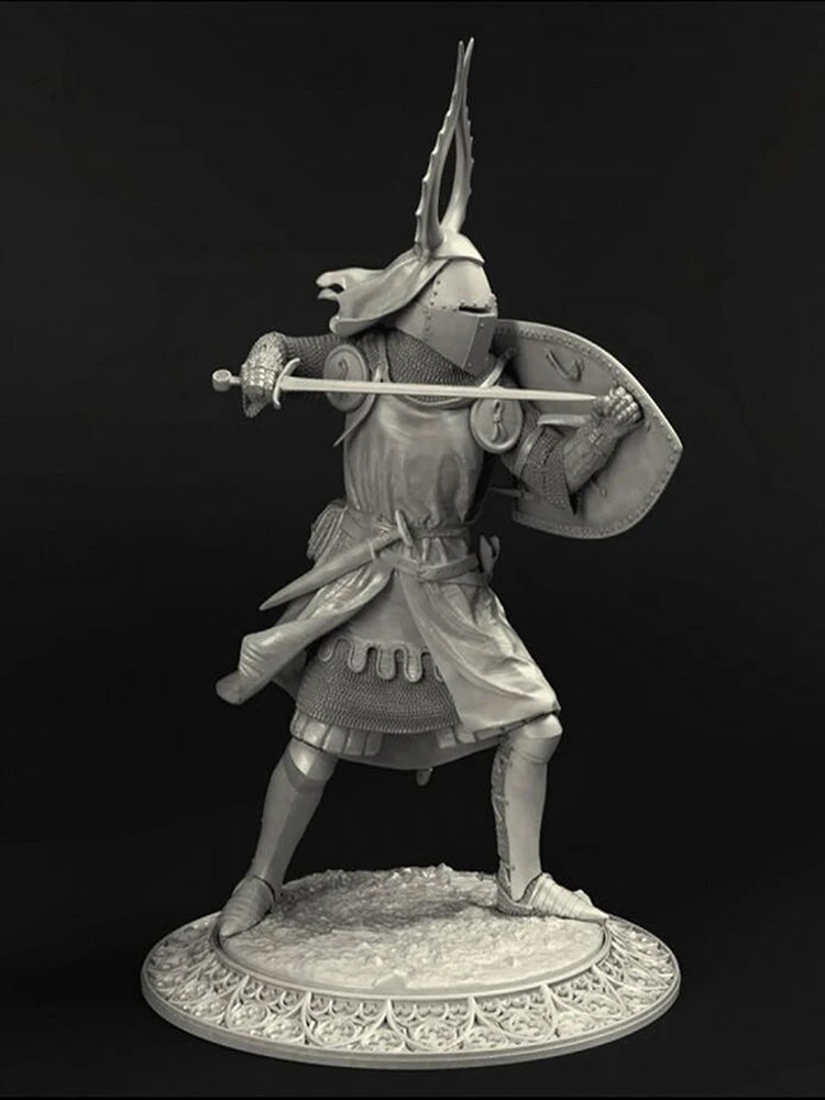 1/24 Medieval Crossbowman in Horned Helm, Resin Model Figure Kit, Unassembled and Unpainted