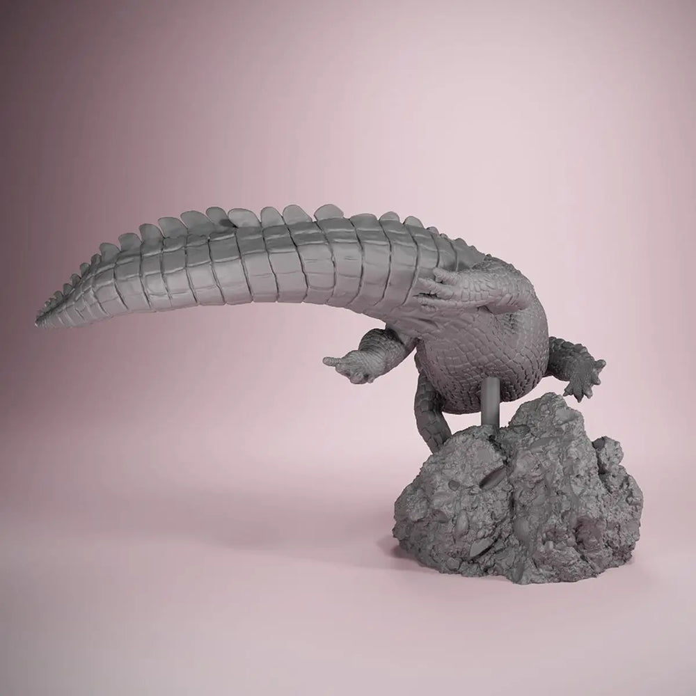 American Crocodile Swimming, Resin Model Creature Kit, Wildlife Theme, Unassembled and Unpainted