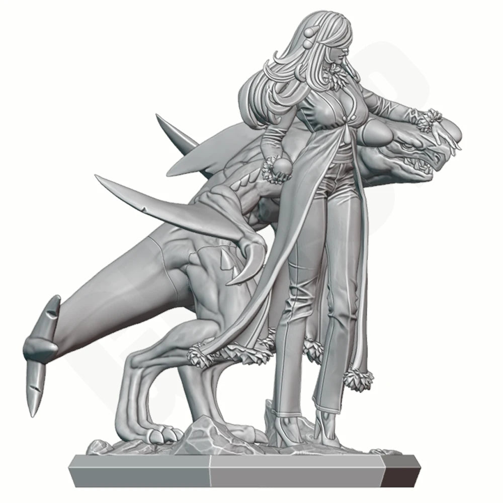 1/24 Female Beast Warrior, Resin Model Figure Kit, Fantasy Theme, Unassembled and Unpainted