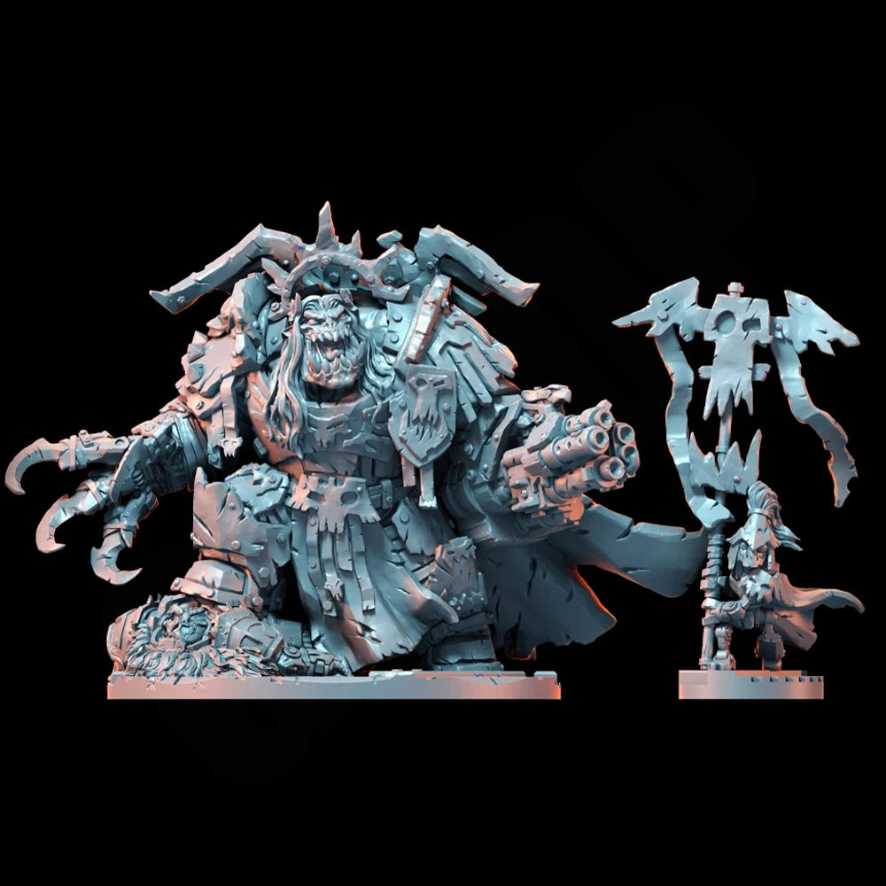 1/35 Orc Chieftain Warrior, Resin Model Figure Kit, Fantasy Theme, Unassembled and Unpainted