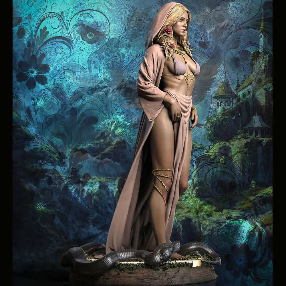 75mm Fantasy Female Pin-Up, Resin Model Figure Kit, Unassembled and Unpainted