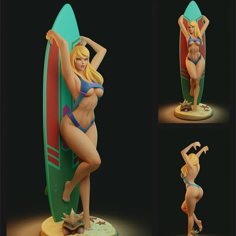 1/24 Bounty Hunter Surfer Girl, Resin Model Figure Kit, Fantasy Theme, Unassembled and Unpainted