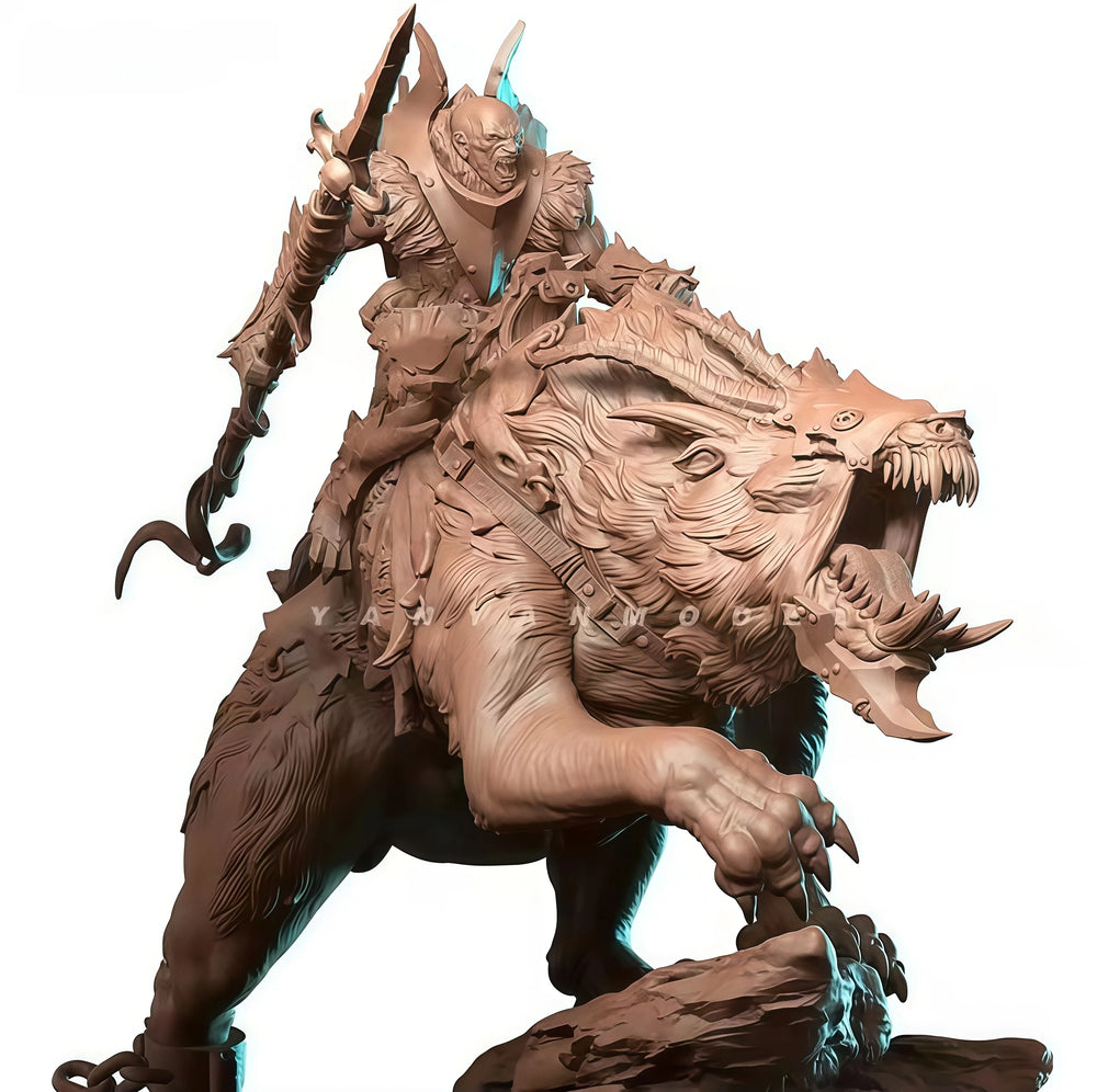 1/24 Orc Knight Warrior, Resin Model Figure Kit, Fantasy Theme, Unassembled and Unpainted