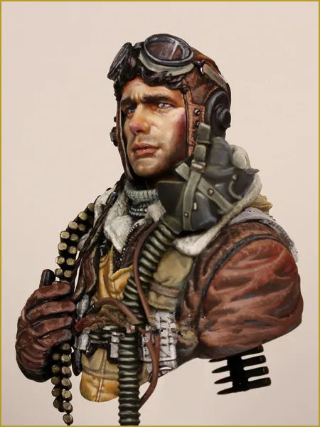 1/10 WWII Steampunk Aviator Pilot, Resin Model Bust Kit, Unassembled and Unpainted