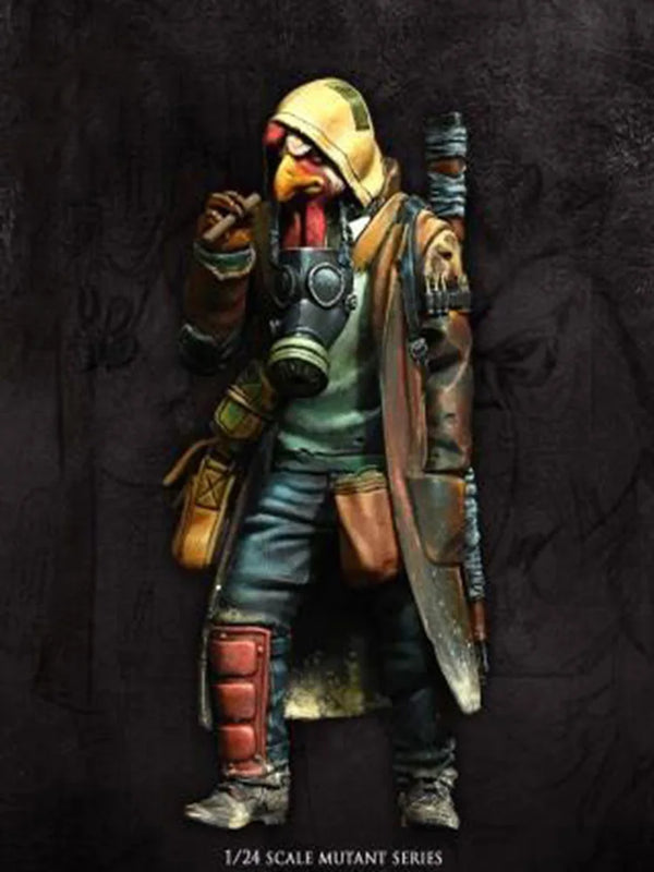 1/24 Dwarf Warrior with Sword and Gun, Resin Model Figure Kit, Fantasy Theme, Unassembled and Unpainted