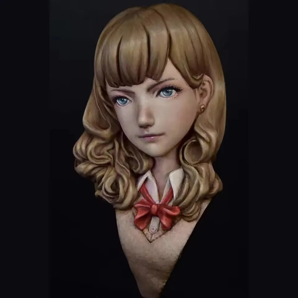 65mm Female Character Busts, 4 Figures, Resin Model Bust Kit, Anime Theme, Unassembled and Unpainted