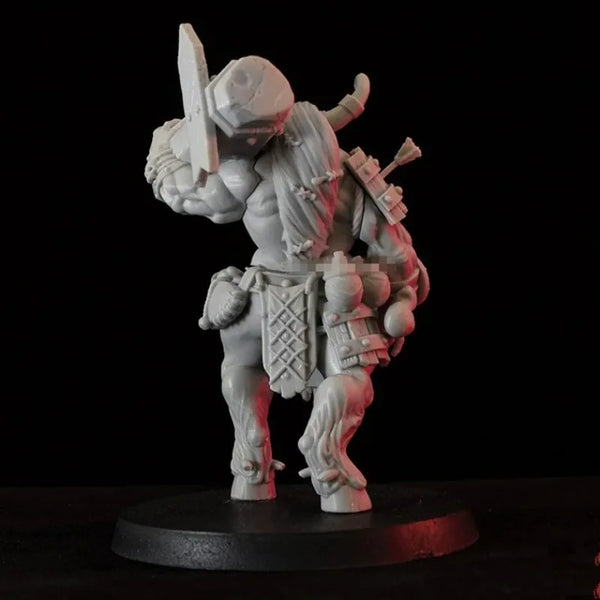 60mm Medieval Bull Head Orc Warrior, Resin Model Figure Kit, Unassembled and Unpainted