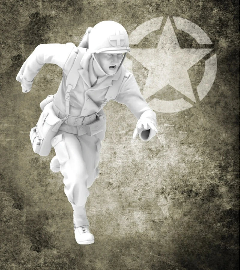 1/35 WWII US Army Medical Soldier, Resin Model Figure Kit, Unassembled and Unpainted