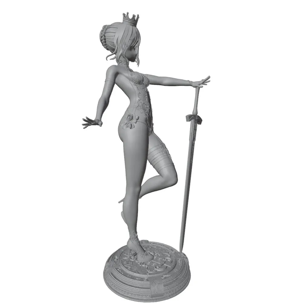 75mm Female Warrior with Sword, Resin Model Figure Kit, Anime Theme, Unassembled and Unpainted