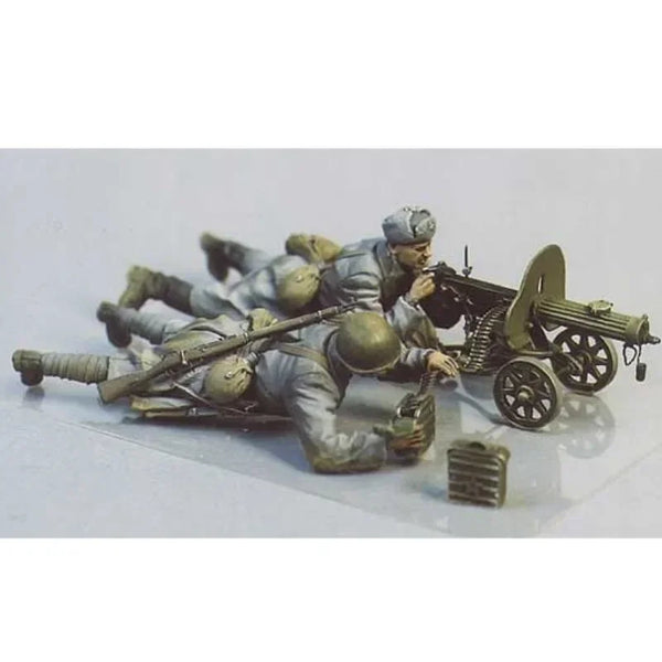 1/35 WWII Soviet Machine Gun Group, 2 Figures, Resin Model Figure Kit, Unassembled and Unpainted