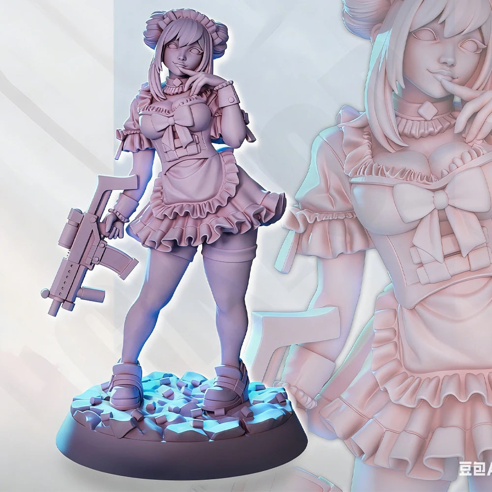 1/24 Maid Soldier, Resin Model Figure Kit, Unassembled and Unpainted