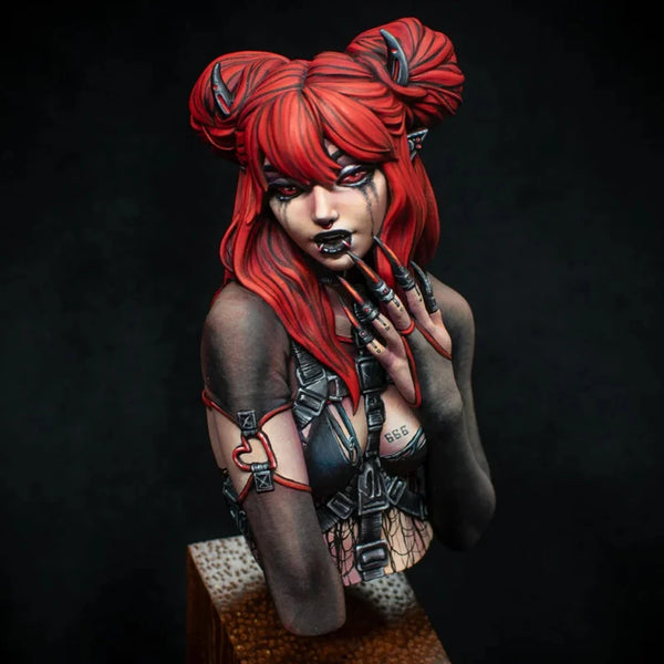 1/10 Cyber Succubus, Resin Model Bust Kit, Fantasy Theme, Unassembled and Unpainted