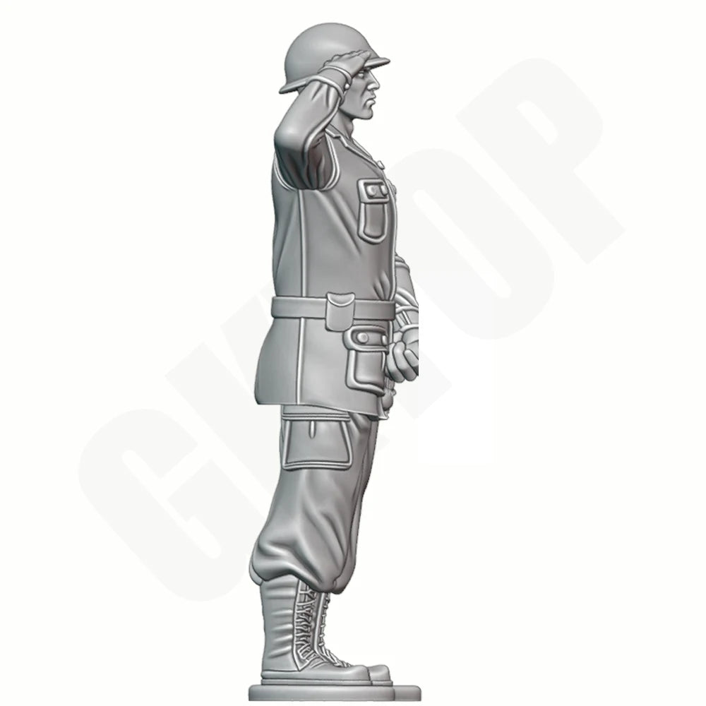 1/24 Modern American Soldier Saluting, Resin Model Figure Kit, Unassembled and Unpainted