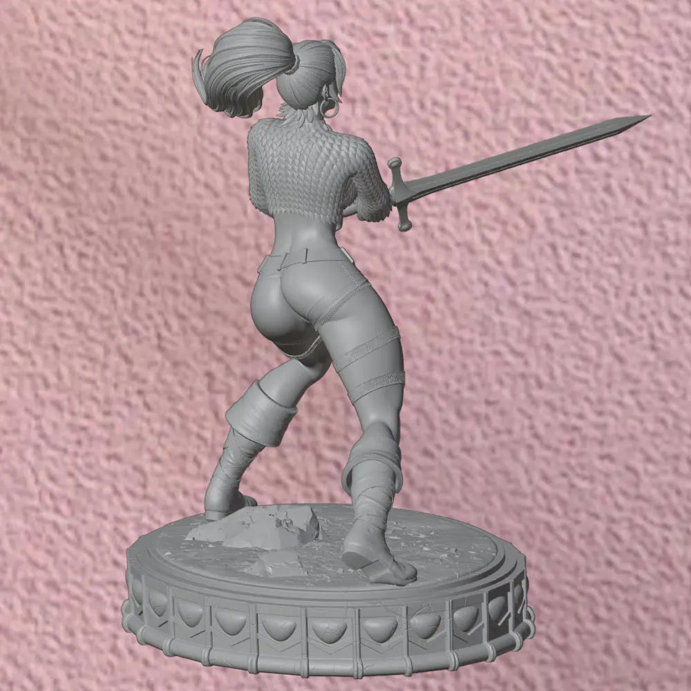 75mm Female Samurai Warrior, Resin Model Figure Kit, Unassembled and Unpainted