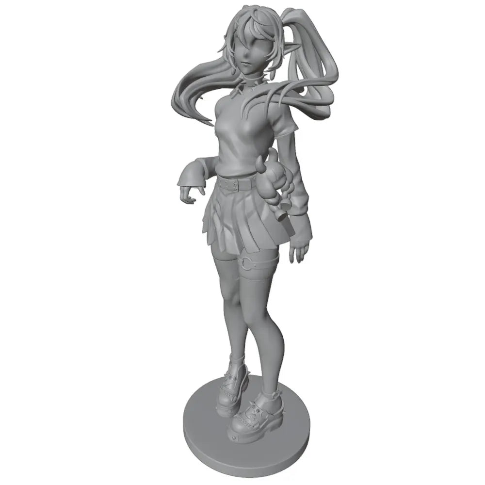 1/24 Anime Warrior with Braided Hair and Arm Wraps, Resin Model Figure Kit, Unassembled and Unpainted